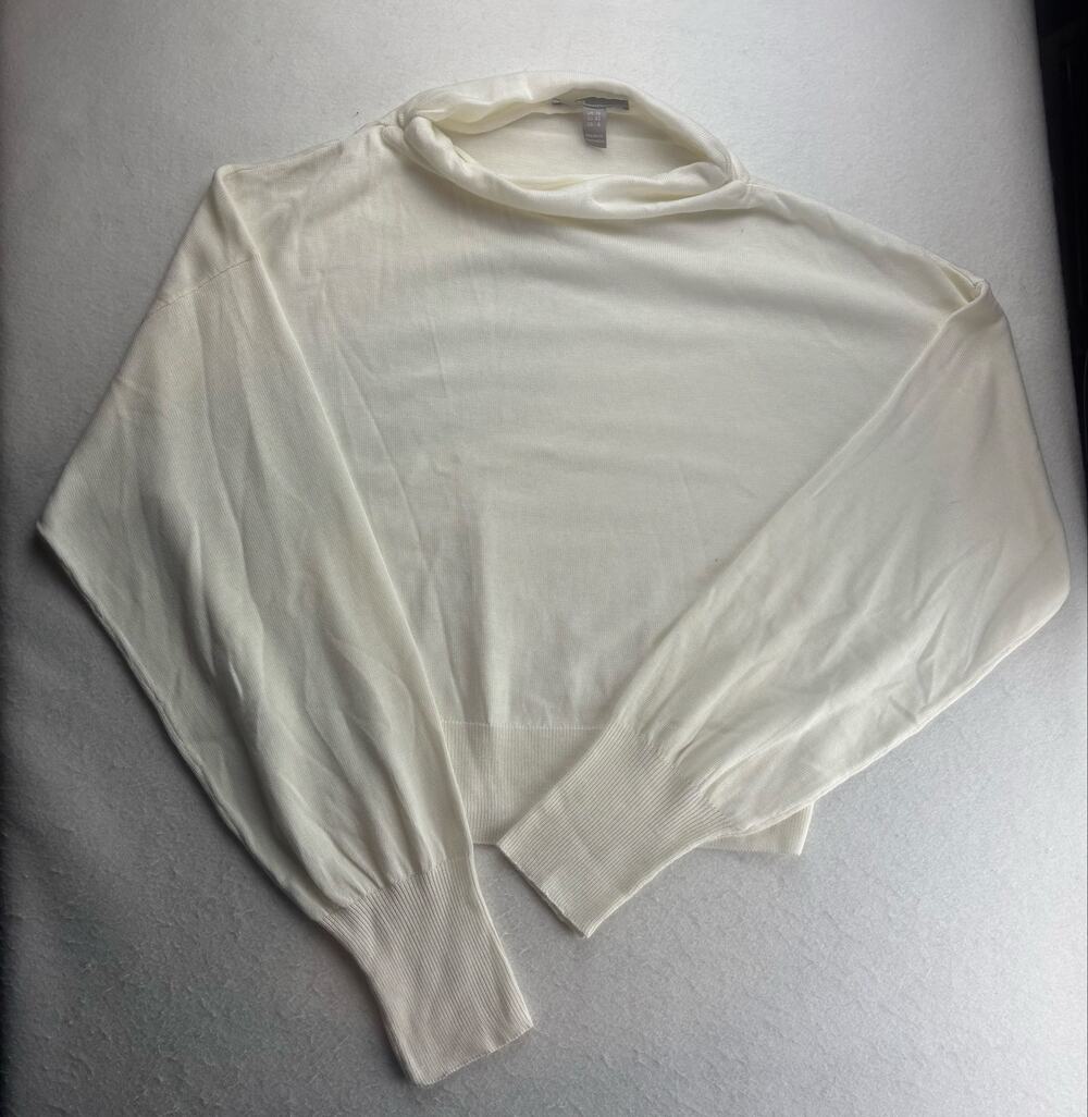ASOS White Mock Neck Cropped Slouch Sweater Size 8